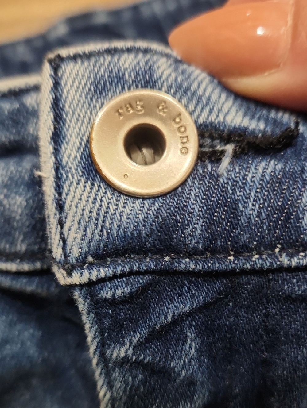 Rag & Bone Frayed Hem Acid Wash Stretch Jeans 26 Rich Mom Norm Slub Weekend Blue - Picture 4 of 7